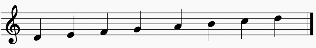 Here is the D dorian scale.