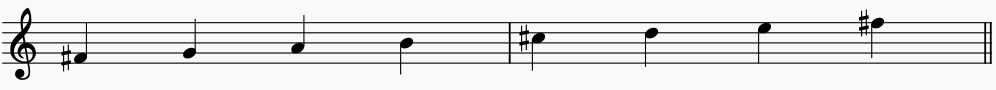 Here are the notes for the ascending scale of F#Phrygian