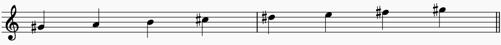 Here are the notes for the ascending scale of G# Phrygian