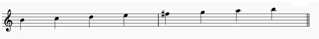 Here are the notes for the ascending scale of B Phrygian 